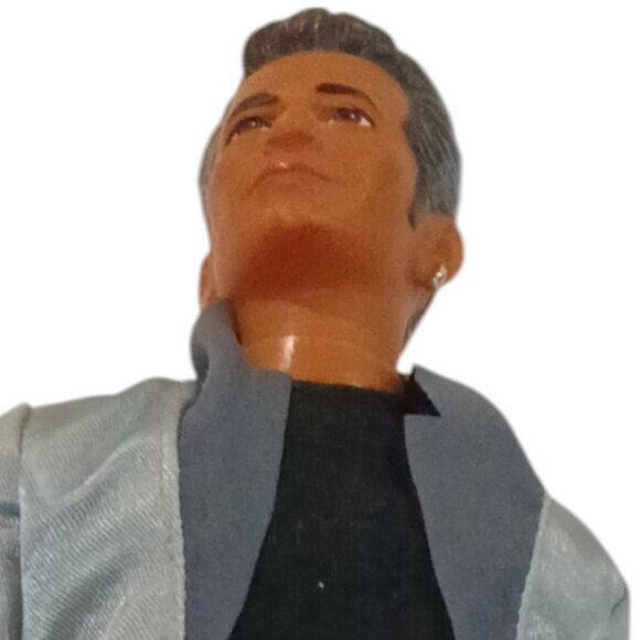Vtge Luke Perry Black Hair Gray Jacket Black Pants & Shoes Mattel Barbie Doll - Picture 1 of 4